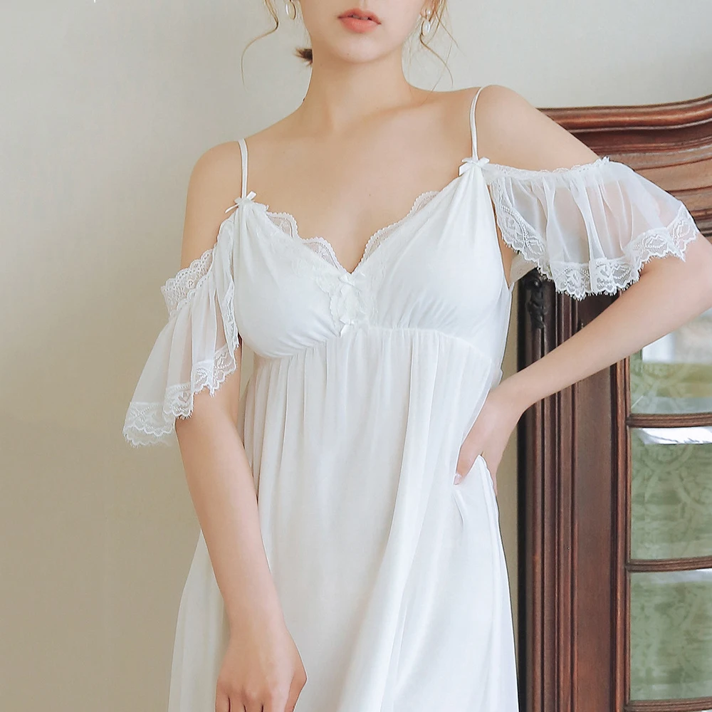 Женская сетчатая Ночная сорочка с V образным вырезом|Ночные сорочки и пижамы| |