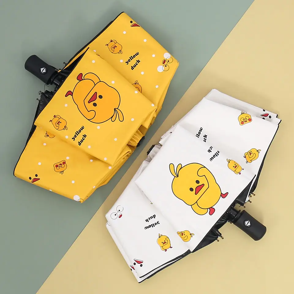 

Женский мини-зонт, полностью автоматический зонт для девушек, складной мультяшный милый солнцезащитный Зонт с защитой от УФ-лучей