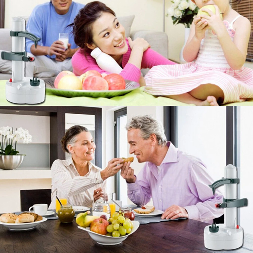 

Automatic Electric Peeler Vegetables Fruit Auto Rotate Peeler Apple Potato Peeler Kitchen Potato Multifunction Cutter Machine