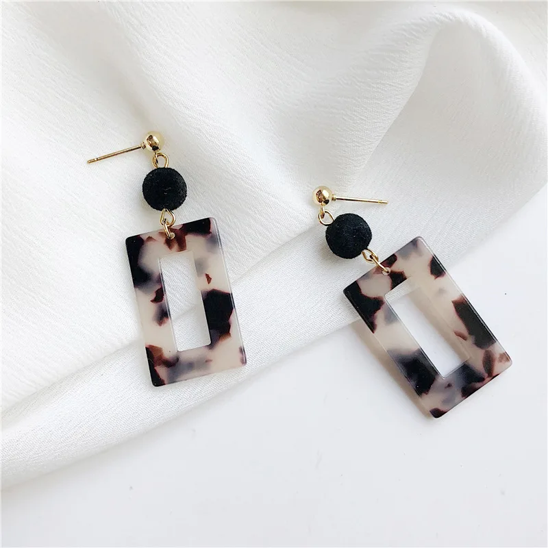 Пара модных сережек ruanme из ацетата серьги гвоздики геометрические женские