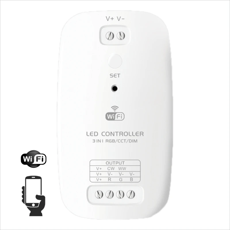 

Умная сеть Wi-Fi, Wi-Fi, одноцветная, CCT RGB, 3 функции в 1, Светодиодная лента с регулируемой яркостью, контроллер приложения для телефона