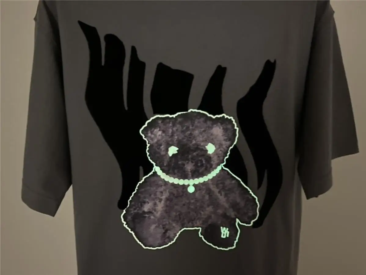 

Reflection Bear We11done T-shirt Men Women 1:1 Best-Quality Welldone Tops Tee harajuku streetwear
