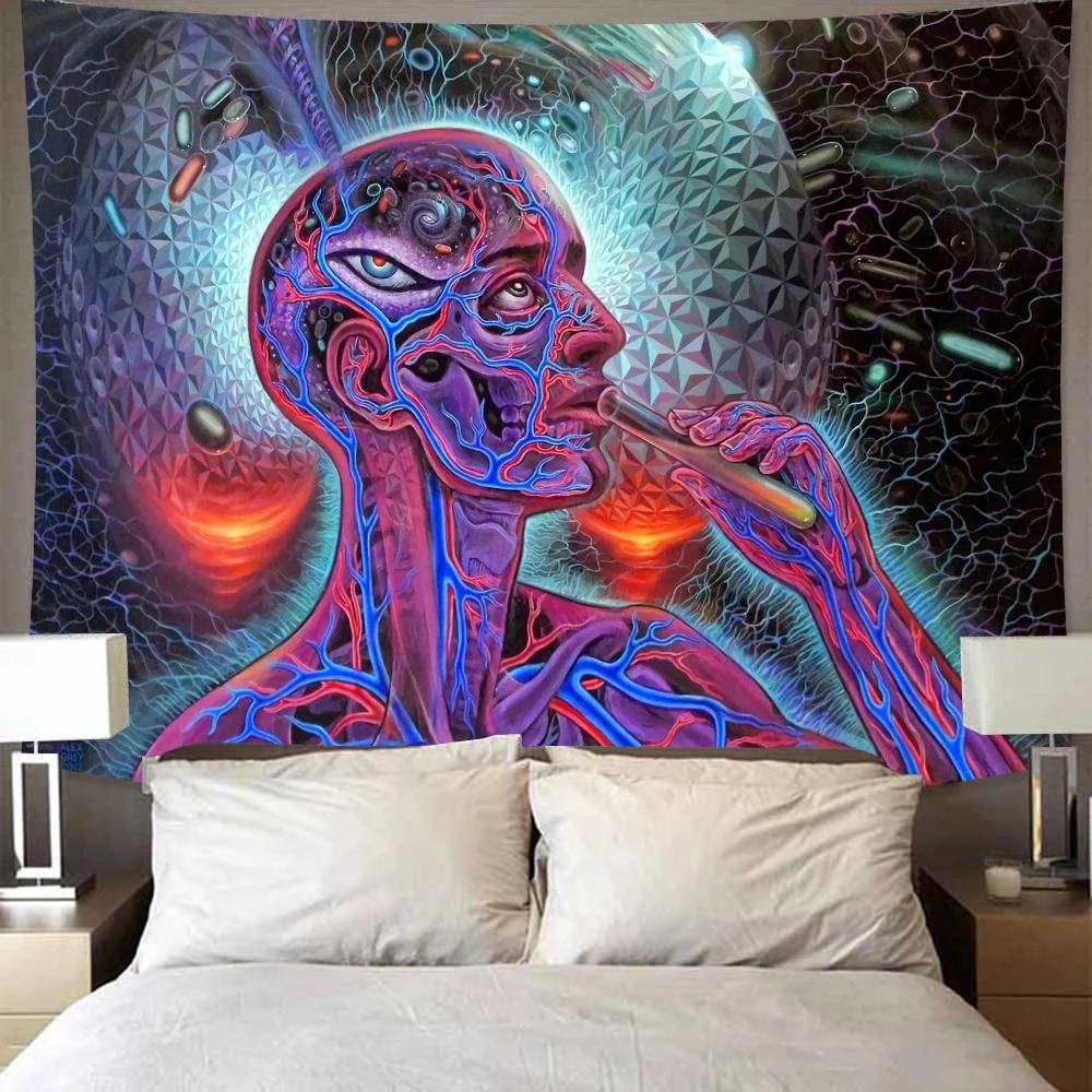 

Psychedelic Arabesque Mysterious Tapestry Hippie Tapestry Abstract Pattern treeTapestry Fantasy Magical Fractal Tapestry