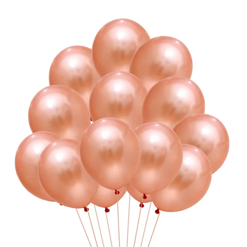 Rose Gold 20 шт. золотые, белые, черные, розовые латексные шары для дня рождения, вечеринки, свадьбы, украшения, надувные воздушные шары, детские игрушки, детский шар для душа - Цвет: Rose Gold