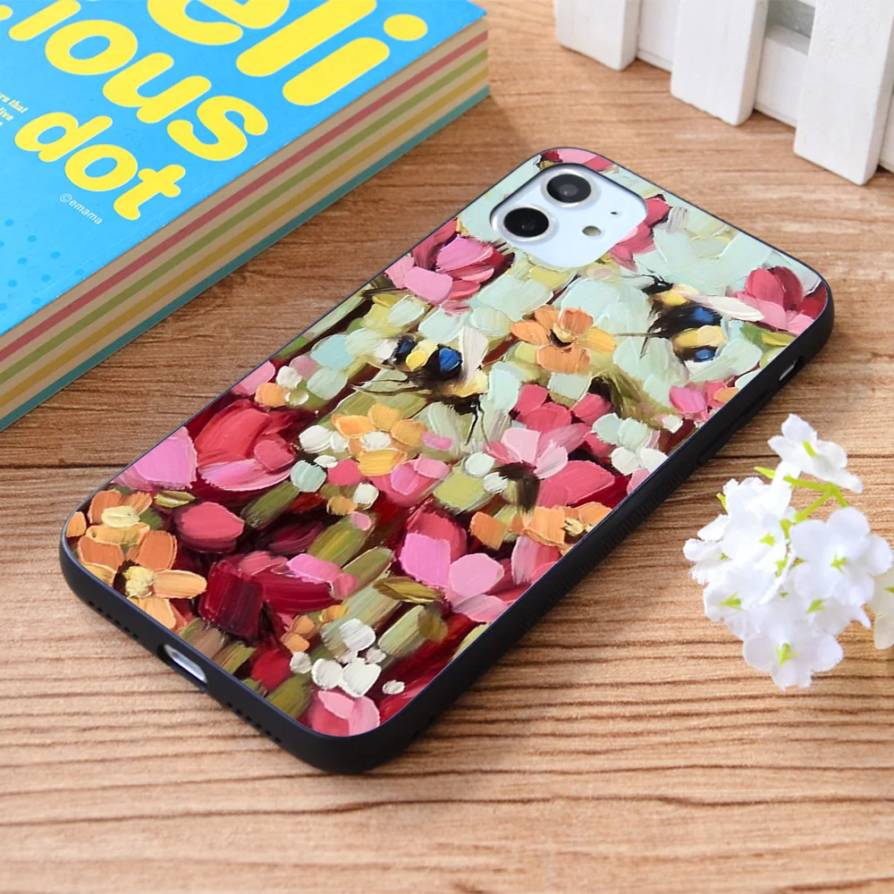 

For iPhone Sweet Bumblebees Soft TPU border Apple iPhone Case