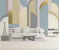 custom photo mural wallpaper 3d modern minimalist golden geometric art stitching pattern light luxury background wall