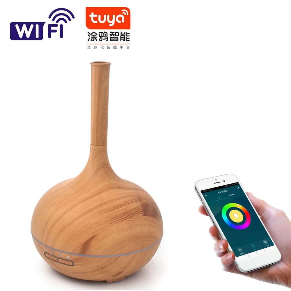 Купить Умный Wi-Fi диффузор для эфирных масел-управление через приложение, совместимый с Alexa, 400 мл Ароматический диффузор, освежитель воздуха для дом...