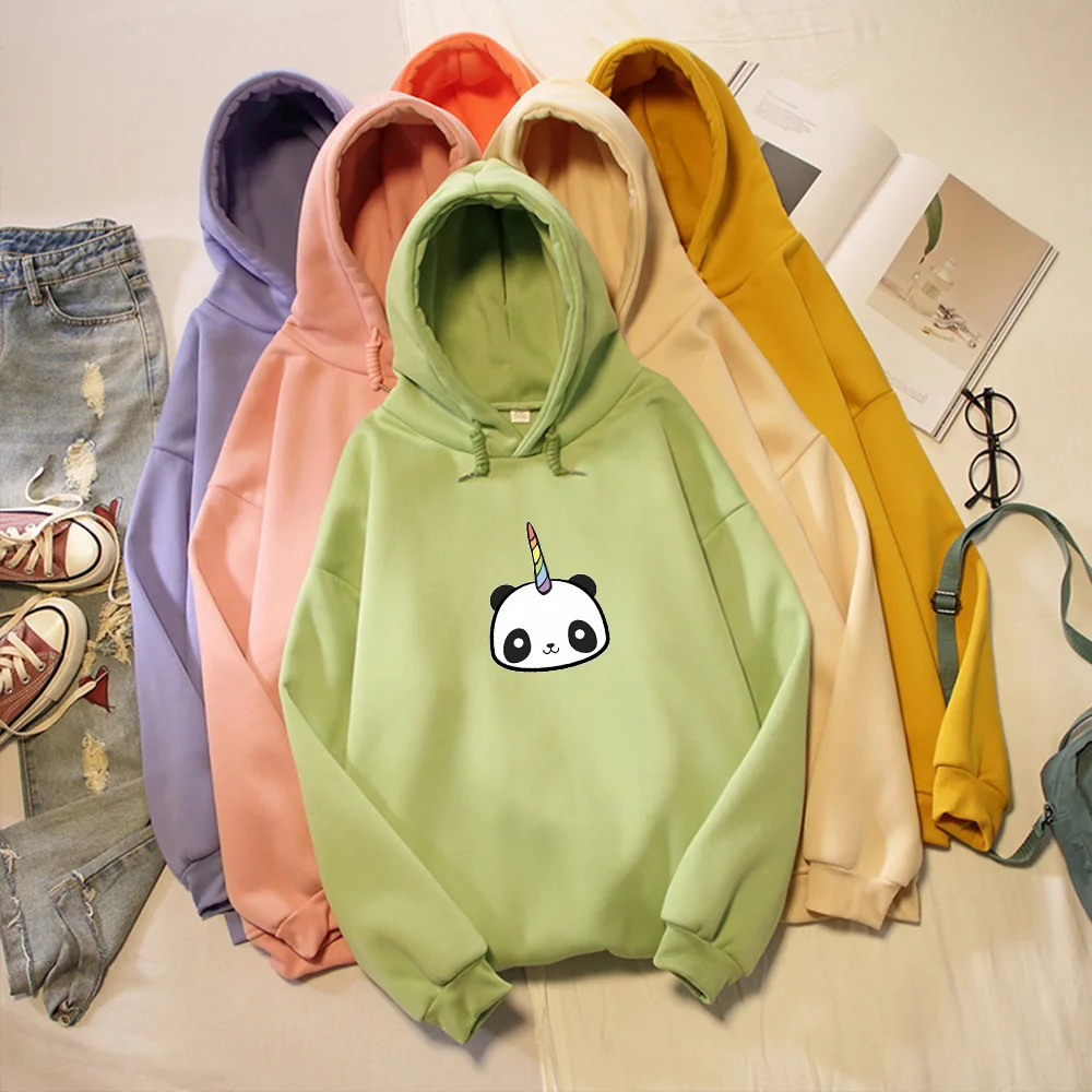

Bear Print Creative Cartoon Korean Sweatshirt Warm Streetwear Kawaii Pullover Fleece Oversized Hoodie Harajuku Female Clothes