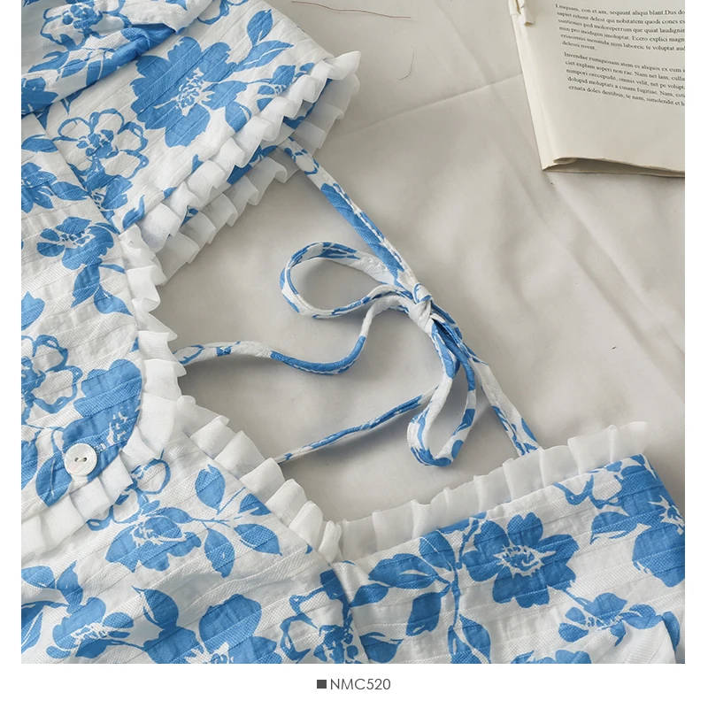 

2021 summer short slim shirt women new style square neck tie puff sleeve tops floral blouses short sleeve flower tops