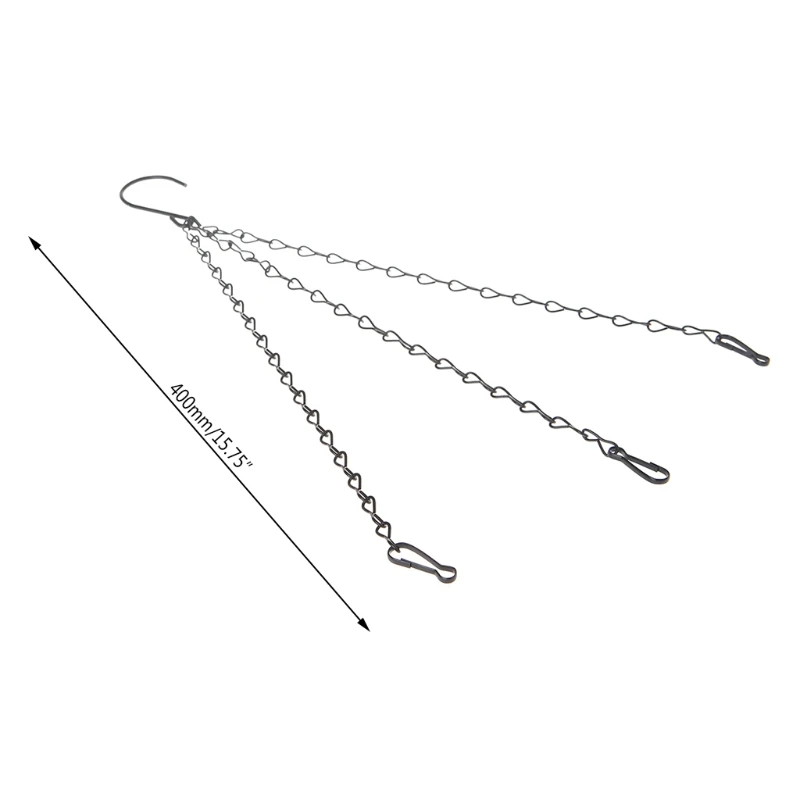 

3 Point Garden Basket Iron Hanging Chains Flower Planter Pots Holder Replacement W3JA