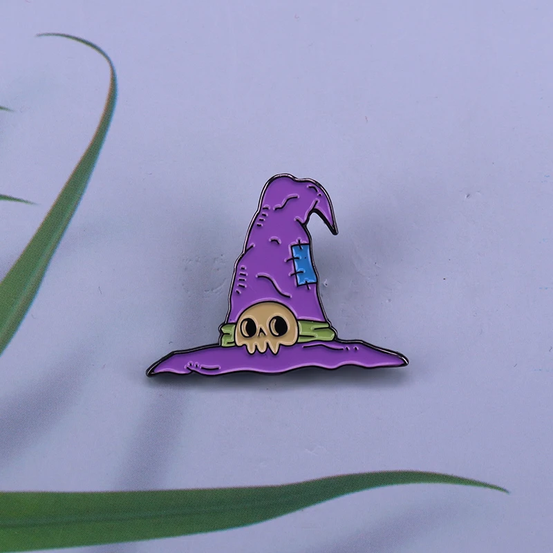 Kawaii magic chibi заколка для сортировки Шляпы Череп Пастельная брошь geek witchy