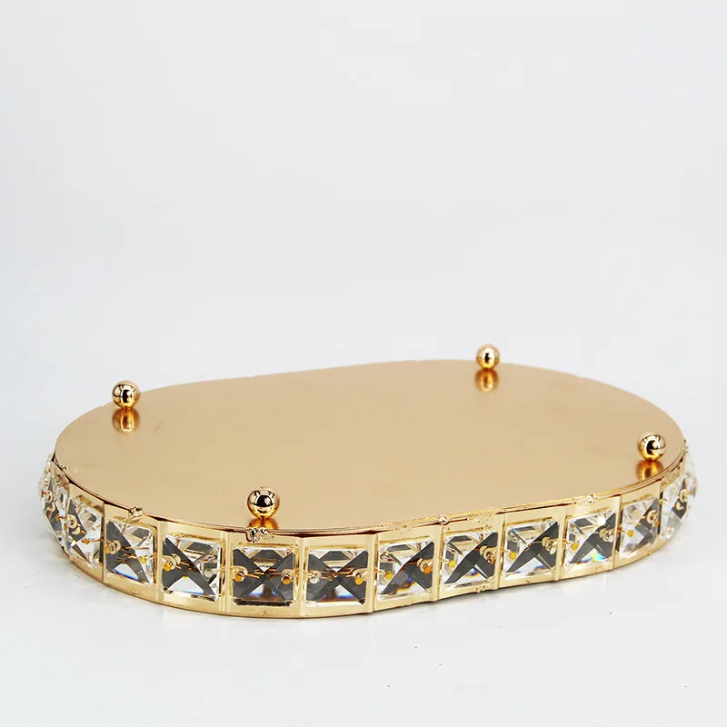 European Crystal Tray Cosmetic Storage Stand Wedding Party Birthday Cupcake Dessert Display Jewelry Organizer | Дом и сад