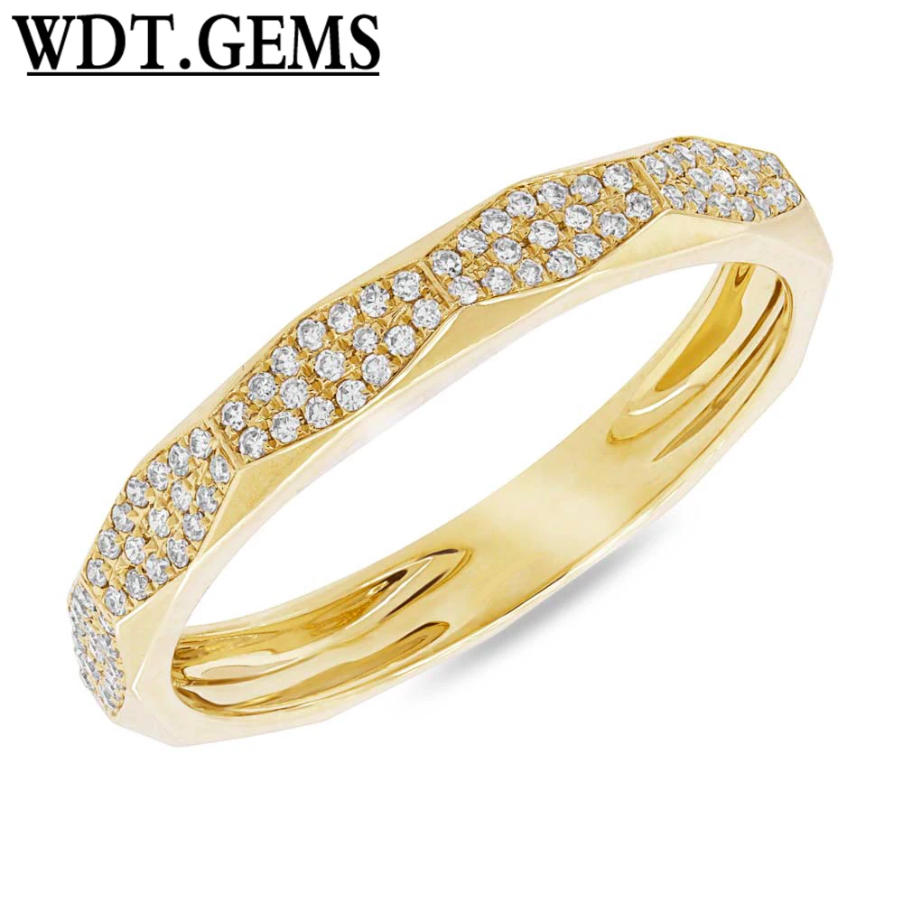 

Womens 10K Yellow Gold Natural Round Cut Diamond Flat Top Fashion Band Ring