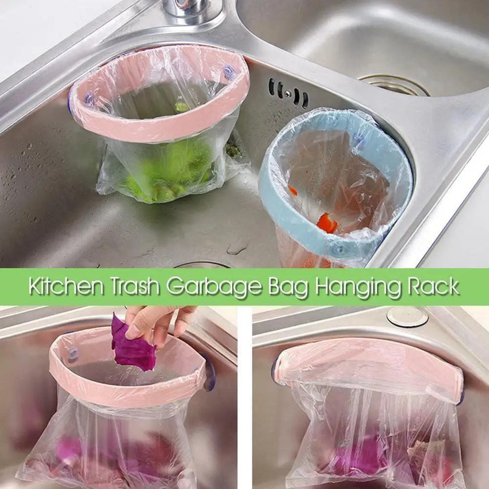 Креативный держатель для мусорного мешка с двойной присоской кухонной раковины