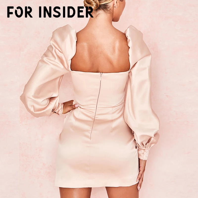 Для Insider Элегантное Атласное розовое облегающее платье vestidos сексуальное