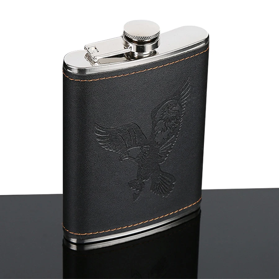 Брендовая новая Мини фляжка 7 унций бутылка для спирта из нержавеющей стали с