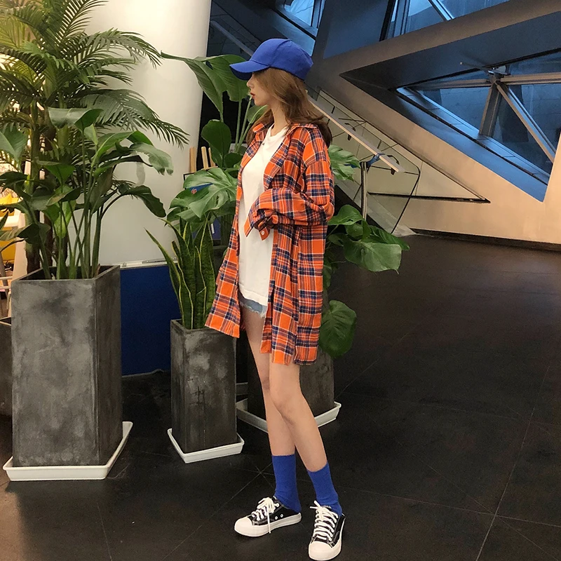 Женские рубашки в клетку простые элегантные женские топы и блузки большого