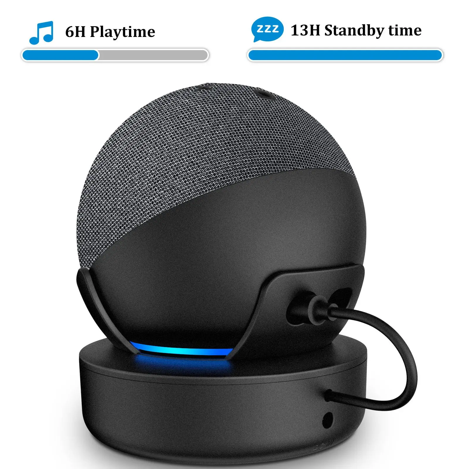 SOKUSIN 10000mAh/5000mAh Battery Base Holder for Alexa Echo Dot 4 4th Generation Smart Speaker Charging Stand Chargable Rack | Электроника