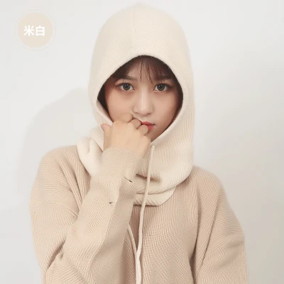 Кашемировая шапка и ожерелье вязаная защита для ушей головной убор плотная