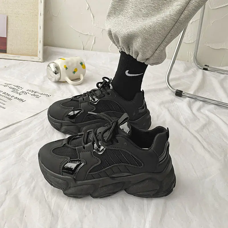 

Женские сетчатые кроссовки на платформе, мягкие дышащие кроссовки на вулканизированной подошве, повседневная спортивная обувь, Новинка ле...