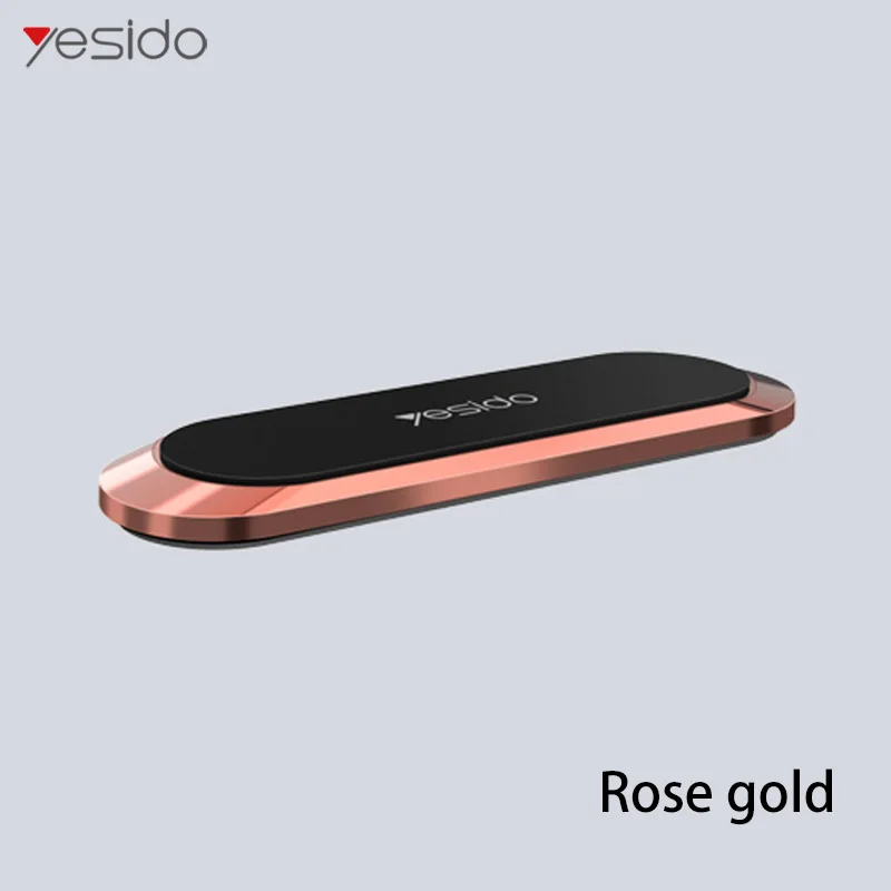 Rose Gold Yesido Мини магнитный автомобильный держатель для телефона в форме полосы подставка для iPhone samsung Xiaomi huawei металлический магнит gps автомобильный держатель приборной панели - Цвет: Rose Gold