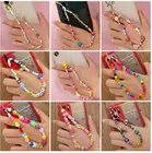 Модные Разноцветные Акриловые бусины стандартная цепочка для женщин и девушек ремешок для сотового телефона шнурок с защитой от потери висячий шнур ювелирный подарок