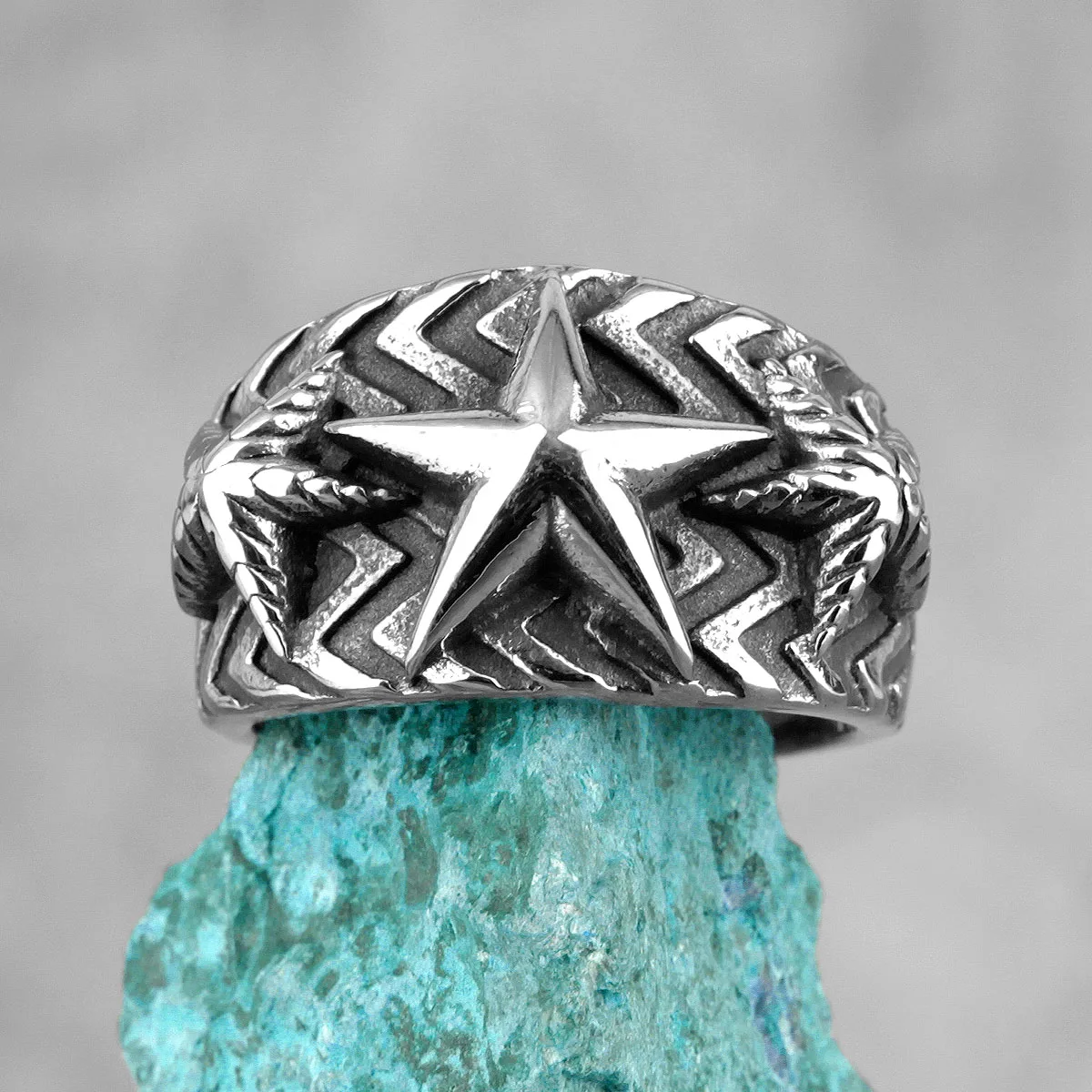 Открытые Кольца из нержавеющей стали с суперзвездой для женщин и мужчин простое