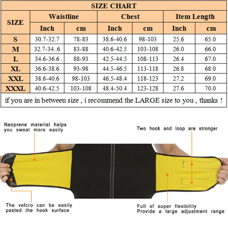 

NINGMI Sports Vet Mens Slimming Belt Fitness Waist Trainer Tights Weight Loss Neoprene Sauna Body Shaper Tank Top