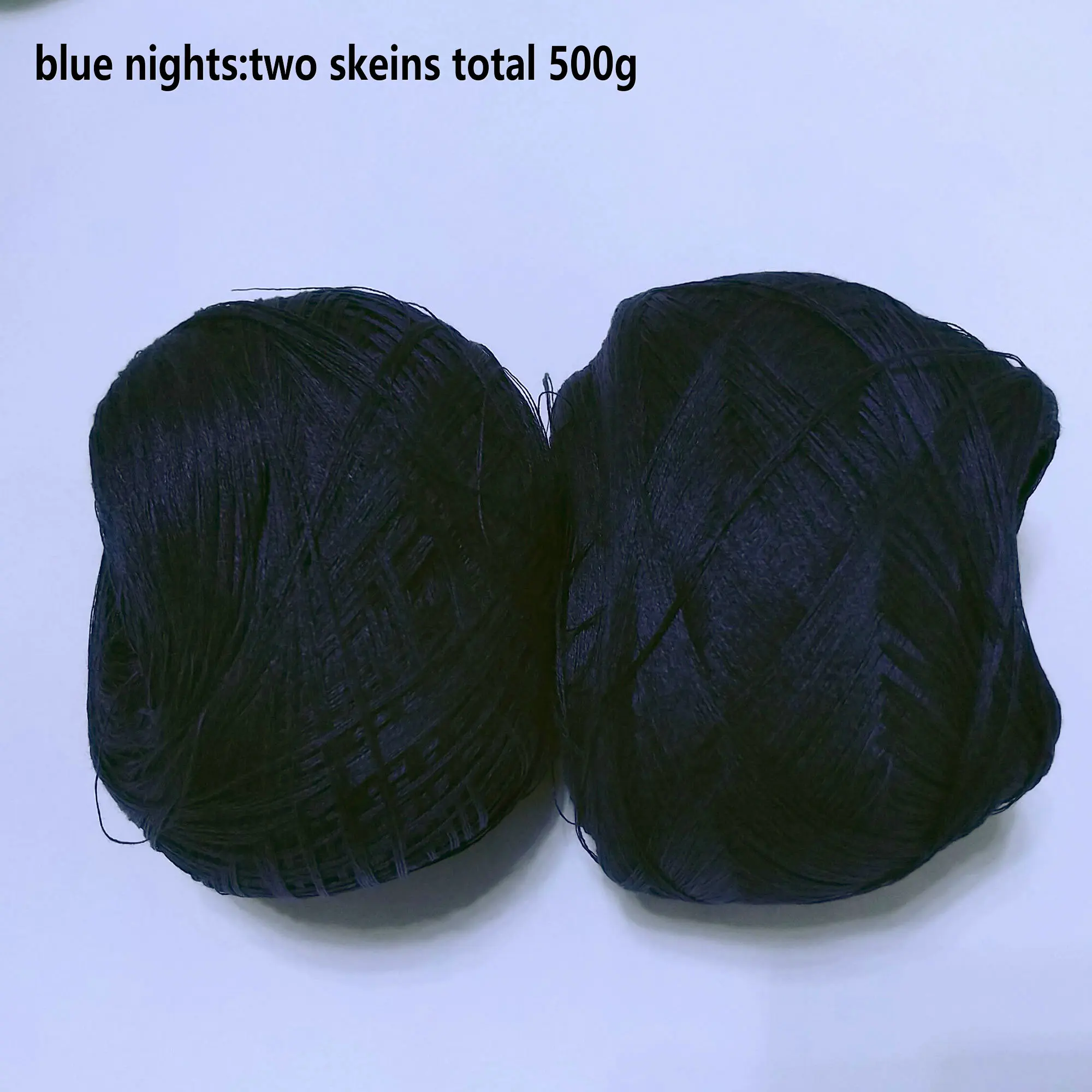 blue nights 500g 500 грамм чистой льняной пряжи 3 слоя DIY вязание крючком и вязание белый синий натуральный цвет на продажу - Цвет: blue nights 500g