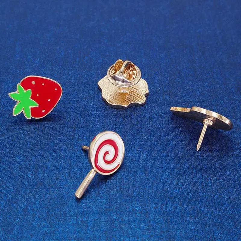 

Lovely Ice Cream Lollipop Cake Strawberry Metal Collar Brooches For Children Enamel Brooches Pins Badge Pin Jeans Clothes Badge