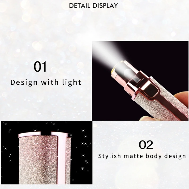 

2 in 1 Eyebrow Razor and Hair Remover, Eyebrow Lips Nose Body Facial Hair Removal for Women with Built-in LED Light