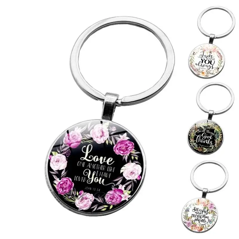 1 шт. Библейский стих брелок ручной работы стеклянный Цитата Писания религиозные