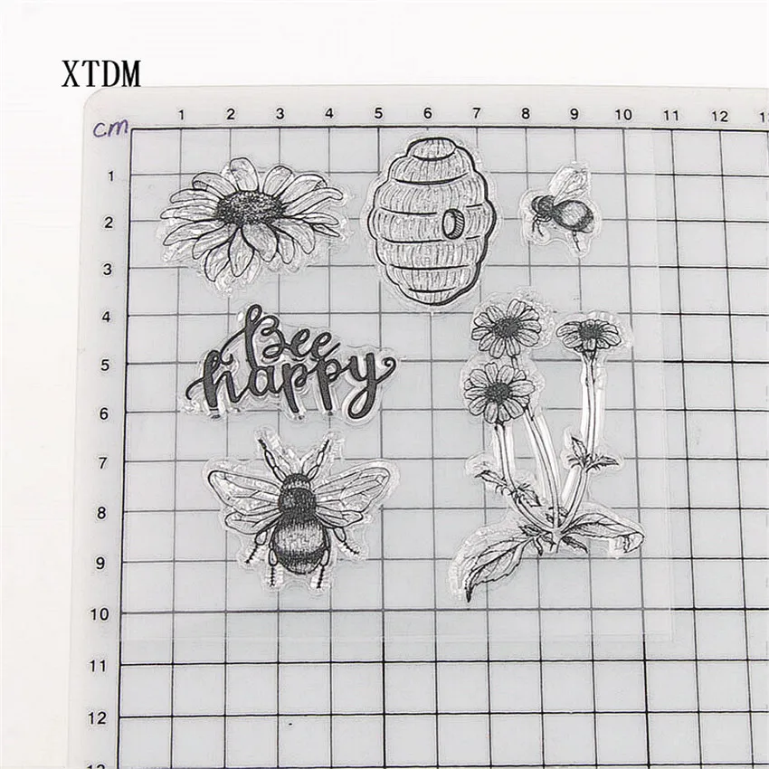 Горячая продажа пчелиный Алфавит Прозрачный штамп/силиконовый валик для
