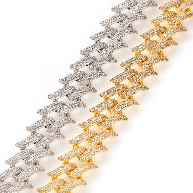 Браслеты из кубинской цепи Майами мужские Ширина 20 мм полный кубический циркон