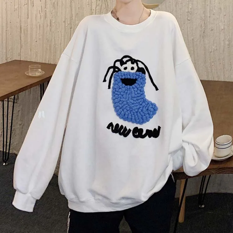 Женская толстовка с капюшоном Повседневный пуловер свободного покроя плюшевой