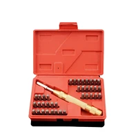 leather stamping tools set metal stamps kit includes 37pcs symbol letter and number stamps 1pc stamping punch plastic store box
