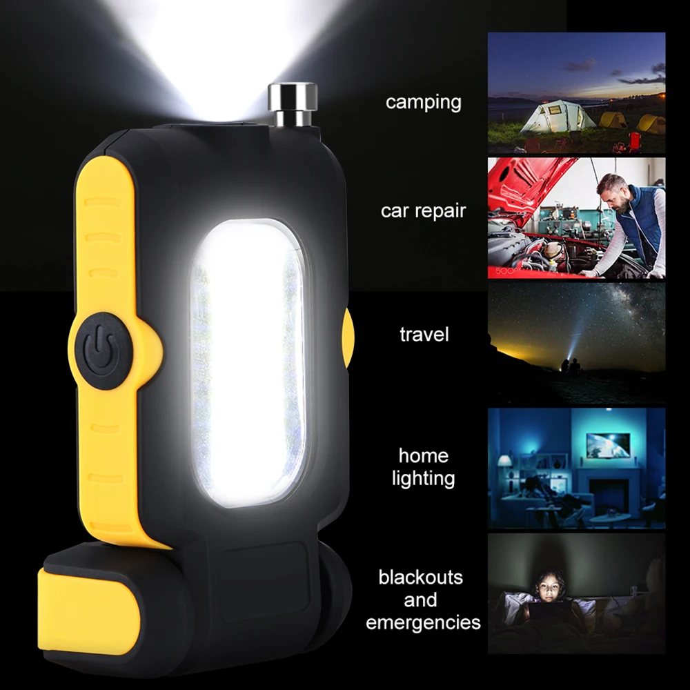 

COB Work Light LED Rotating Auto Repair Powerful Magnet Picker Portable Maintenance Tool Emergency USB Charging Camping Fishing