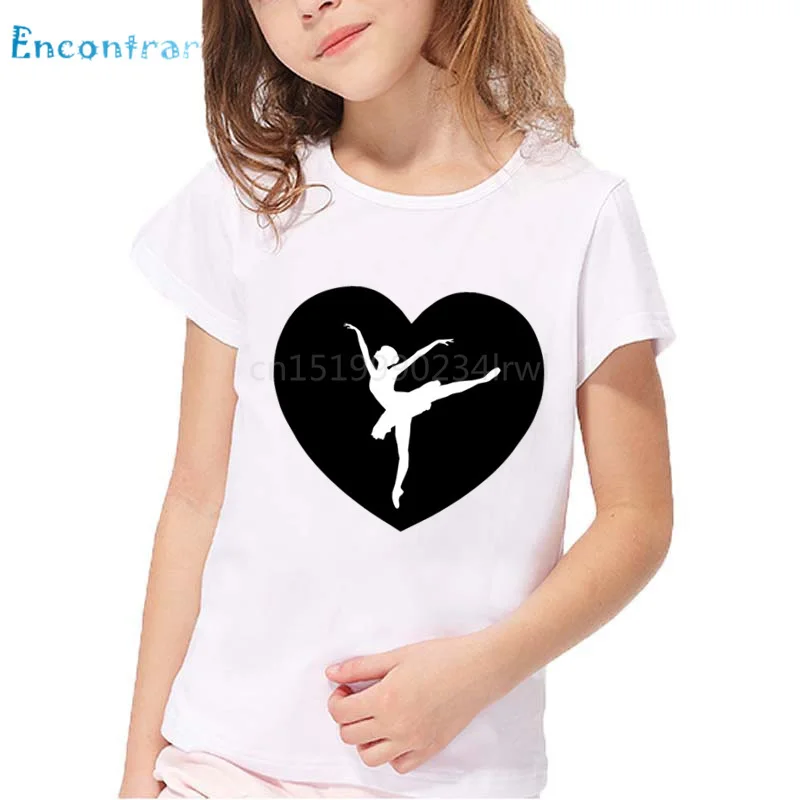 Детская футболка с надписью I Love Ballet детские летние топы коротким рукавом для