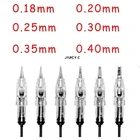 Картриджи для микроблейдинга 0,180,200,25 мм 1RL, одноразовые картриджи для полуперманентного макияжа, иглы, наконечники для бровей и губ