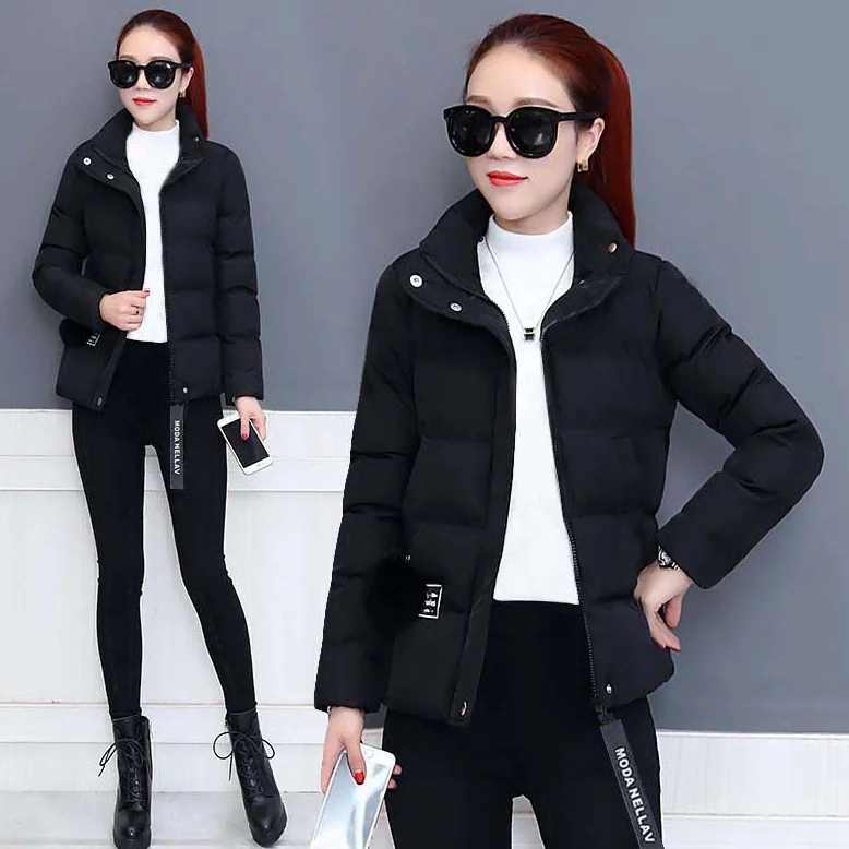 

New Arrival Winter Women Clothes Puffer Thick Solid Color Jacket Bubble Thick Warm Short Cotton Jacket