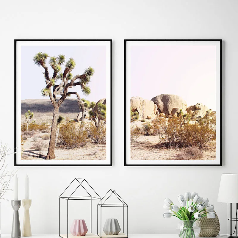 

Modern Nordic Camel Canvas Painting Desert Landscape Waterfall Wall Art Palm Tree Poster Print Wall Picture Living Room Decor