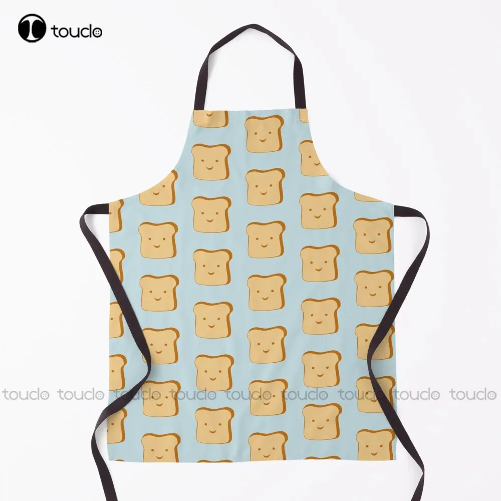 Happy Toast (Blue Background) Apron Server Aprons For Women Men Unisex Adult Garden Kitchen Household Cleaning Custom Apron