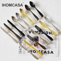 ihomcasa creative cutlery handle black golden pulls knob knife ror wardrobe cupboard cabinet door furniture knobs 76mm handles