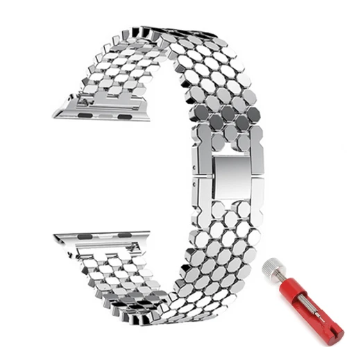 Ремешок для apple watch band 4 5 iwatch 44 мм 40 мм ремешок 42 мм 38 мм apple watch 5 4 3 2 1 аксессуары браслет из нержавеющей стали correa - Цвет ремешка: silver