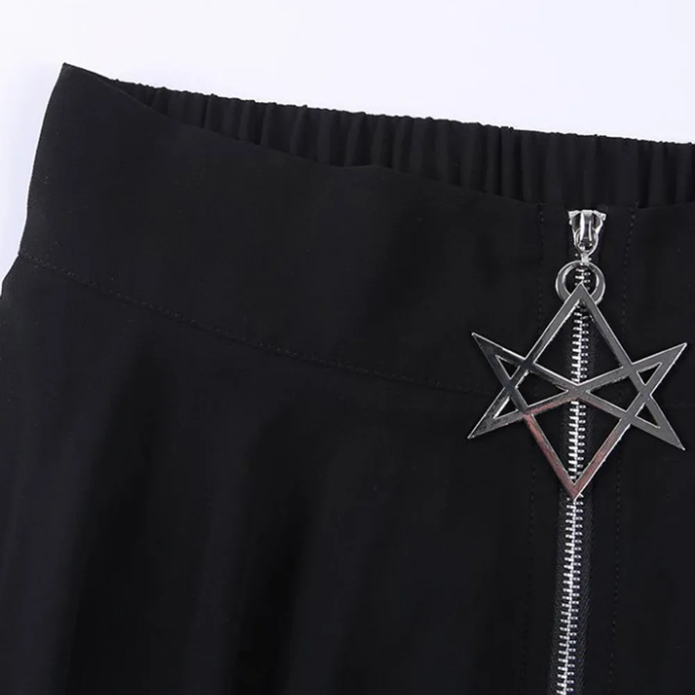 

Mesh Black Irregular Skirts Female Zipper Mid-length Summer 2021 New Style Skirts Gothic Punk Style Female Wear Zipper Dresses