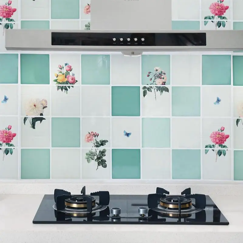 Самоклеящиеся наклейки для плитки большие бумажные настенные кухни