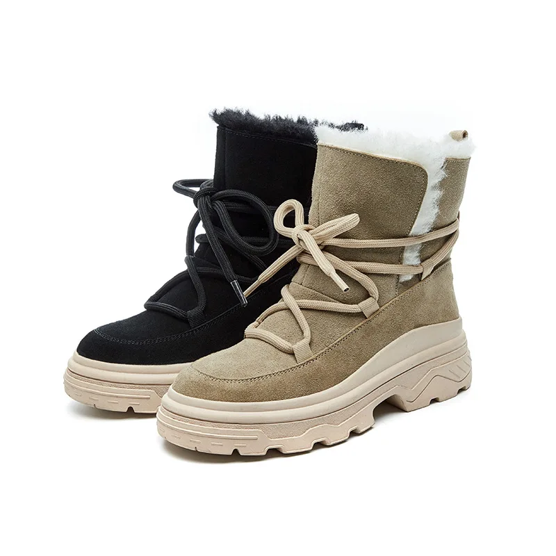 SWYIVY/обувь на танкетке из нубука женские зимние ботинки коллекция 2019 года Модные