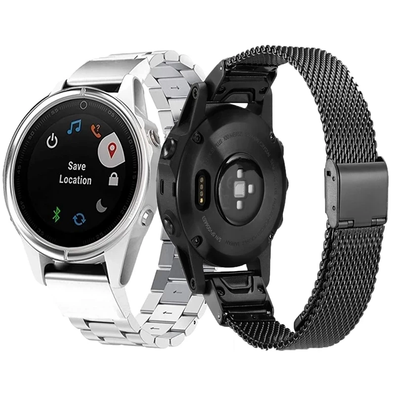 

For Fenix 6X Pro stainless steel strap 5 5X Plus 3HR 5S 6S 20 mm 22 mm 26 mm metal wrist strap Garmin watch accessories