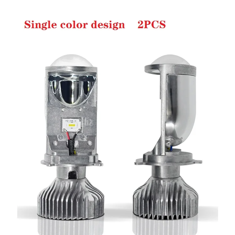Single color 2PCS Осенняя 1 пара ламп H4 светодиодный мини-проектор Объектив Автомобильный светодиодный светильник для автомобиля прозрачный луч 12 В/24 В 6000 К - Испускаемый цвет: Single color 2PCS