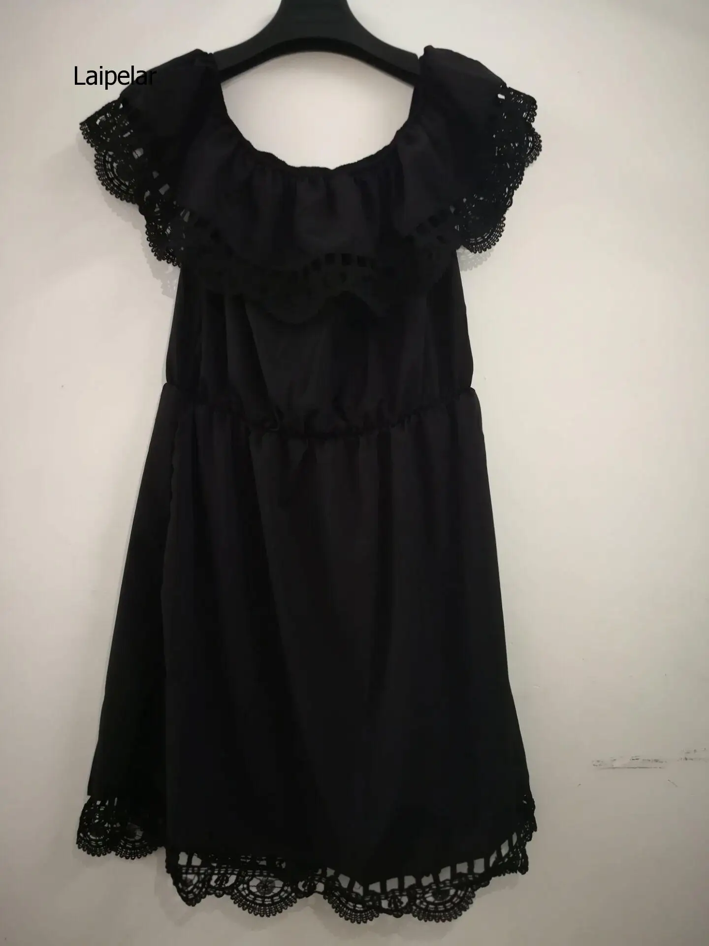 

Fashion Women Elegant Vintage Sweet Lace White Dress Stylish Sexy Slash Neck Casual Slim Beach Summer Sundress Female Vestidos